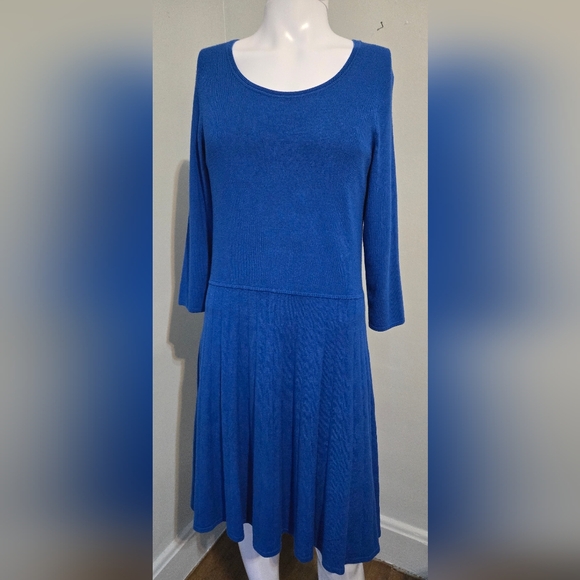 NWT Talbots Sweater Dress Long Sleeve sz Large,  Blue - Picture 1 of 5